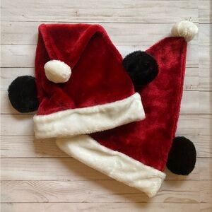 Mickey Ear Red and White Santa Hats SET OF 2 2014